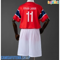 Camisa de time de futebol Noruega Jorgen Strand Larsen #11 Replicas 1º Equipamento Infantil Mundo 2026 Manga Curta (+ Calças curtas)